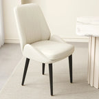Chaises de salle à manger contemporaines rembourrées en chenille à dossier bas