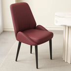 Chaises de salle à manger contemporaines rembourrées en chenille à dossier bas