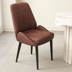 Chaises de salle à manger contemporaines rembourrées en chenille à dossier bas