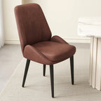 Chaises de salle à manger contemporaines rembourrées en chenille à dossier bas