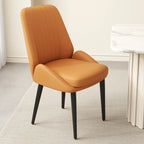 Chaises de salle à manger contemporaines rembourrées en chenille à dossier bas