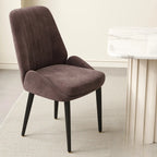 Chaises de salle à manger contemporaines rembourrées en chenille à dossier bas