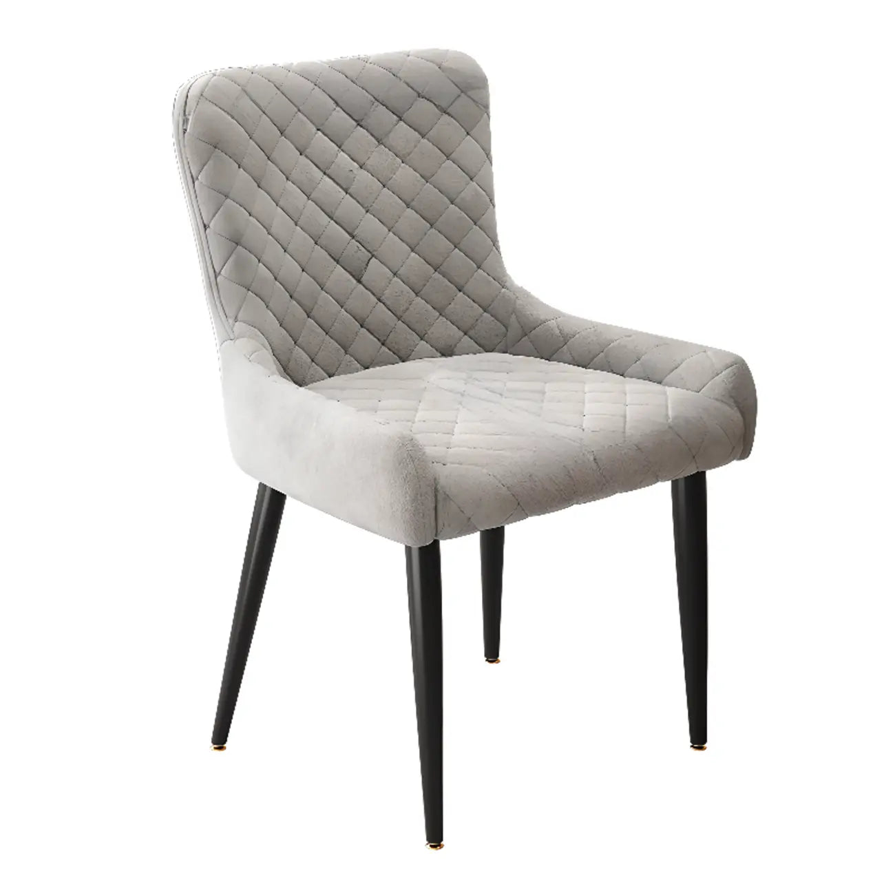 Chaises de salle à manger contemporaines rembourrées en chenille à dossier bas