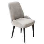 Chaises de salle à manger contemporaines rembourrées en chenille à dossier bas