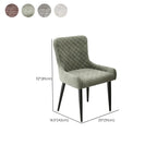 Chaises de salle à manger contemporaines rembourrées en chenille à dossier bas