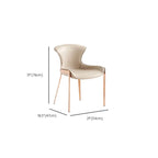 Chaises de salle à manger glamour à oreilles en cuir selle avec pieds en métal