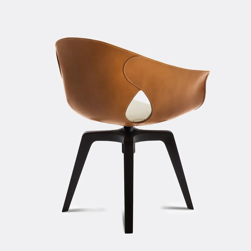 Chaises de salle à manger pivotantes de style moderne du milieu du siècle, dossier bas incurvé