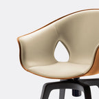 Chaises de salle à manger pivotantes de style moderne du milieu du siècle, dossier bas incurvé