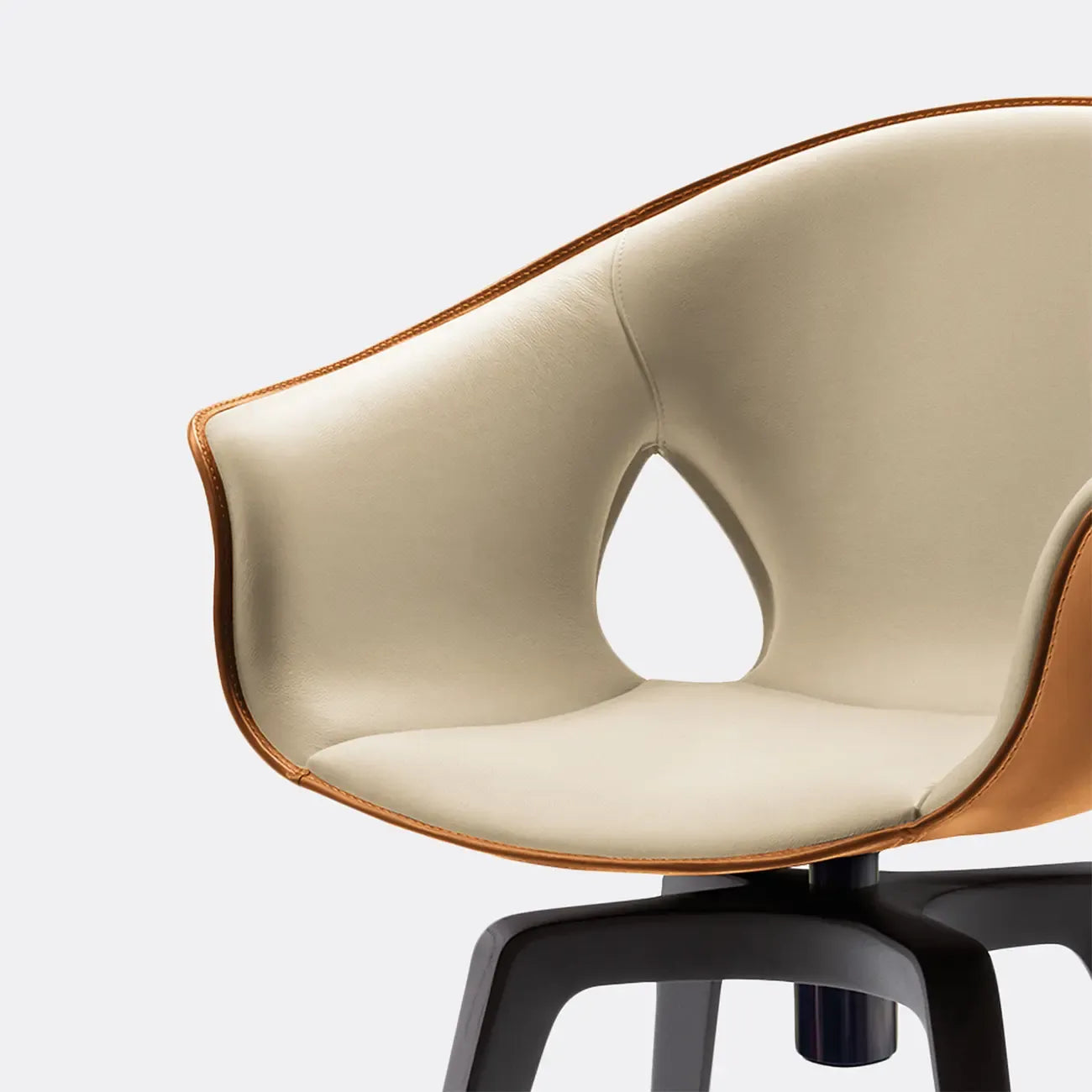 Chaises de salle à manger pivotantes de style moderne du milieu du siècle, dossier bas incurvé