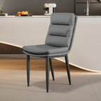 Chaise de salle à manger moderne capitonnée en similicuir