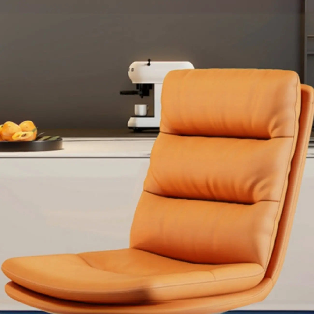 Chaise de salle à manger moderne capitonnée en similicuir
