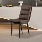 Chaise de salle à manger moderne capitonnée en similicuir