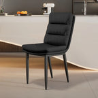Chaise de salle à manger moderne capitonnée en similicuir