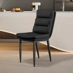 Chaise de salle à manger moderne capitonnée en similicuir