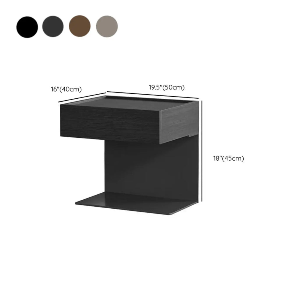 Table de chevet moderne en bois composite avec tiroir de rangement