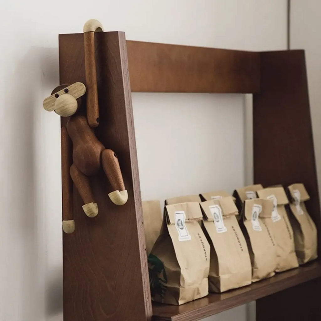 Bibliothèque échelle verticale élégante en bois à dos ouvert