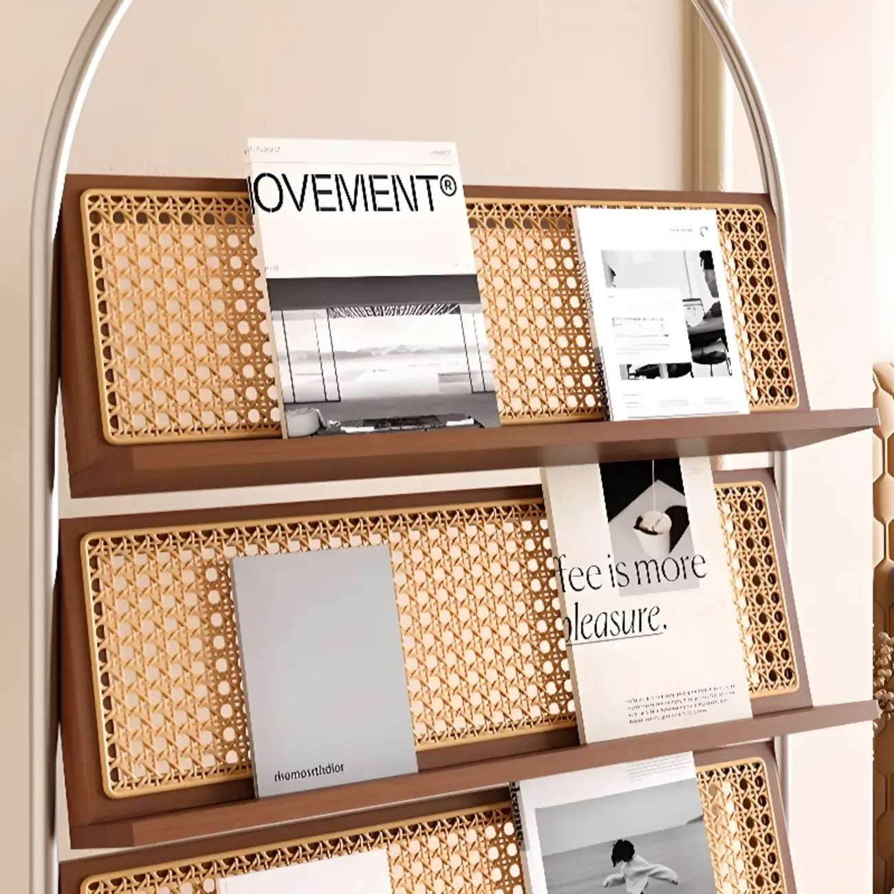Libreria verticale moderna a 5 ripiani in lega con schienale chiuso