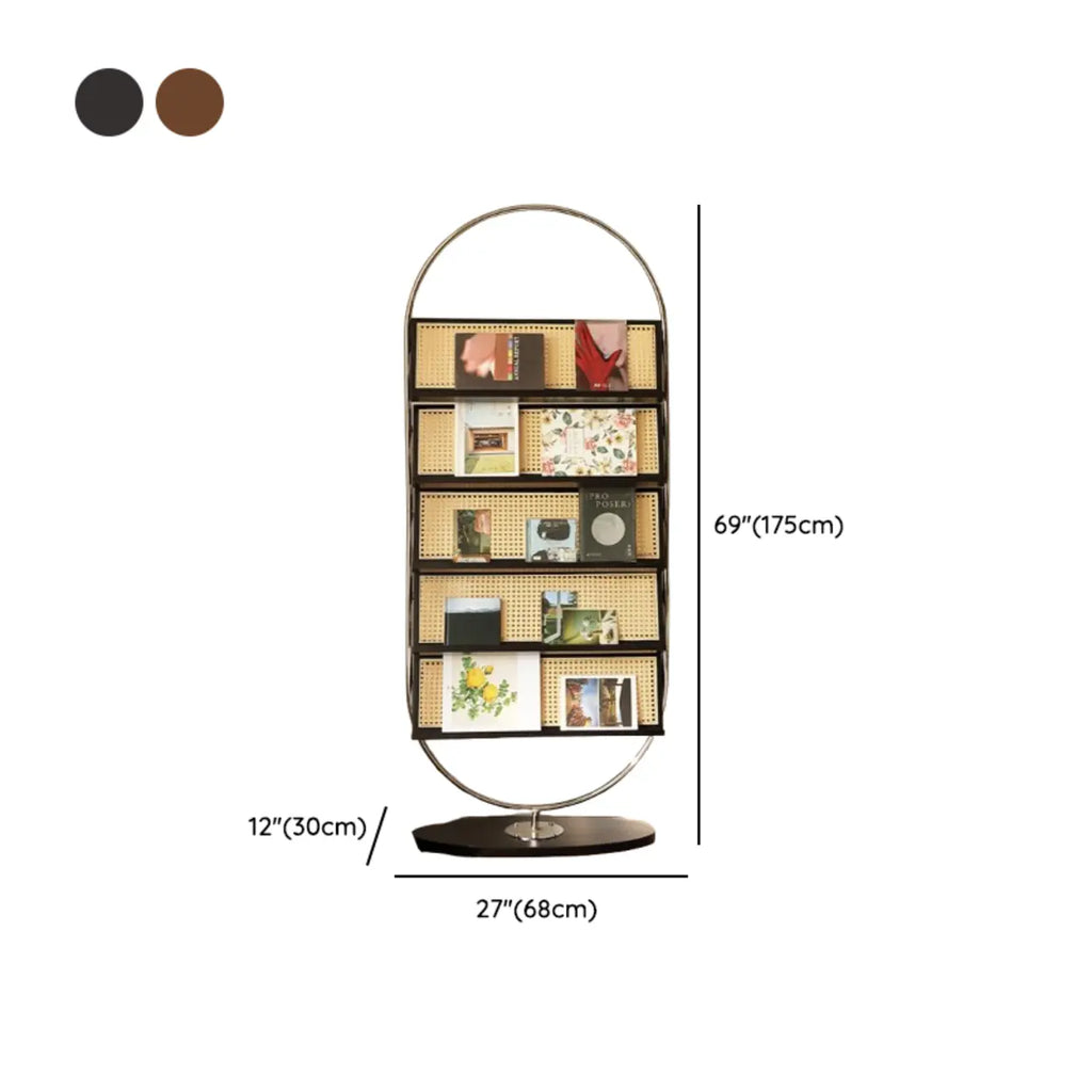 Libreria verticale moderna a 5 ripiani in lega con schienale chiuso