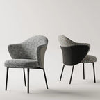 Fauteuils modernes à dossier bas rembourrés en coton et lin