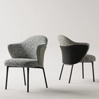 Fauteuils modernes à dossier bas rembourrés en coton et lin