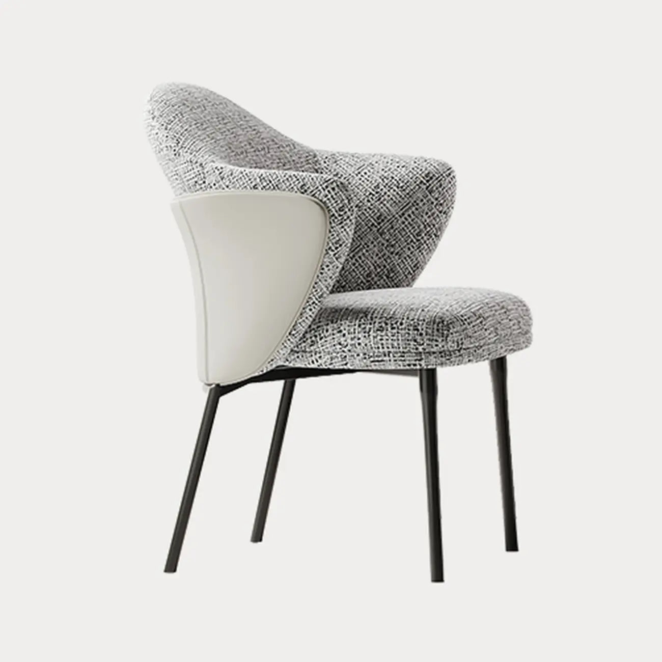 Fauteuils modernes à dossier bas rembourrés en coton et lin