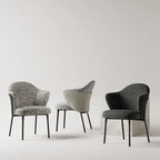 Fauteuils modernes à dossier bas rembourrés en coton et lin