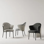 Fauteuils modernes à dossier bas rembourrés en coton et lin
