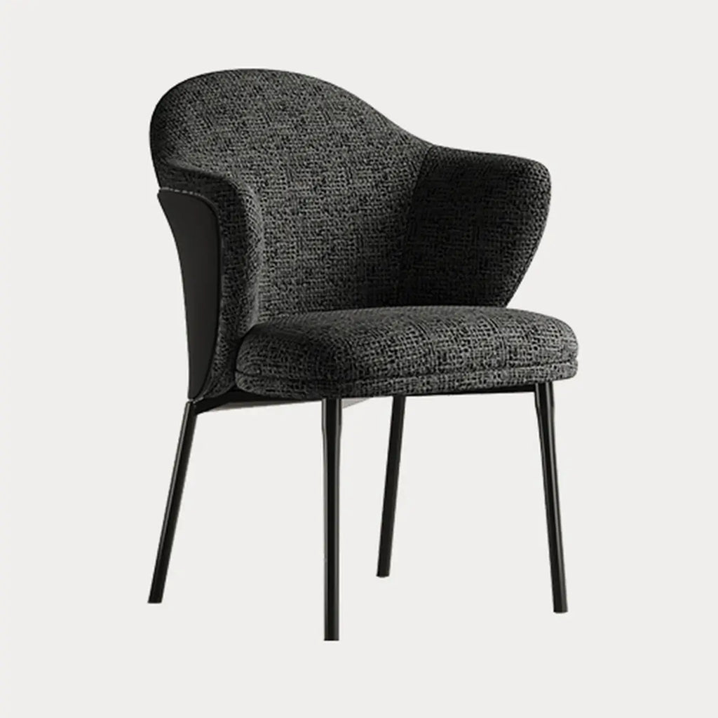 Fauteuils modernes à dossier bas rembourrés en coton et lin
