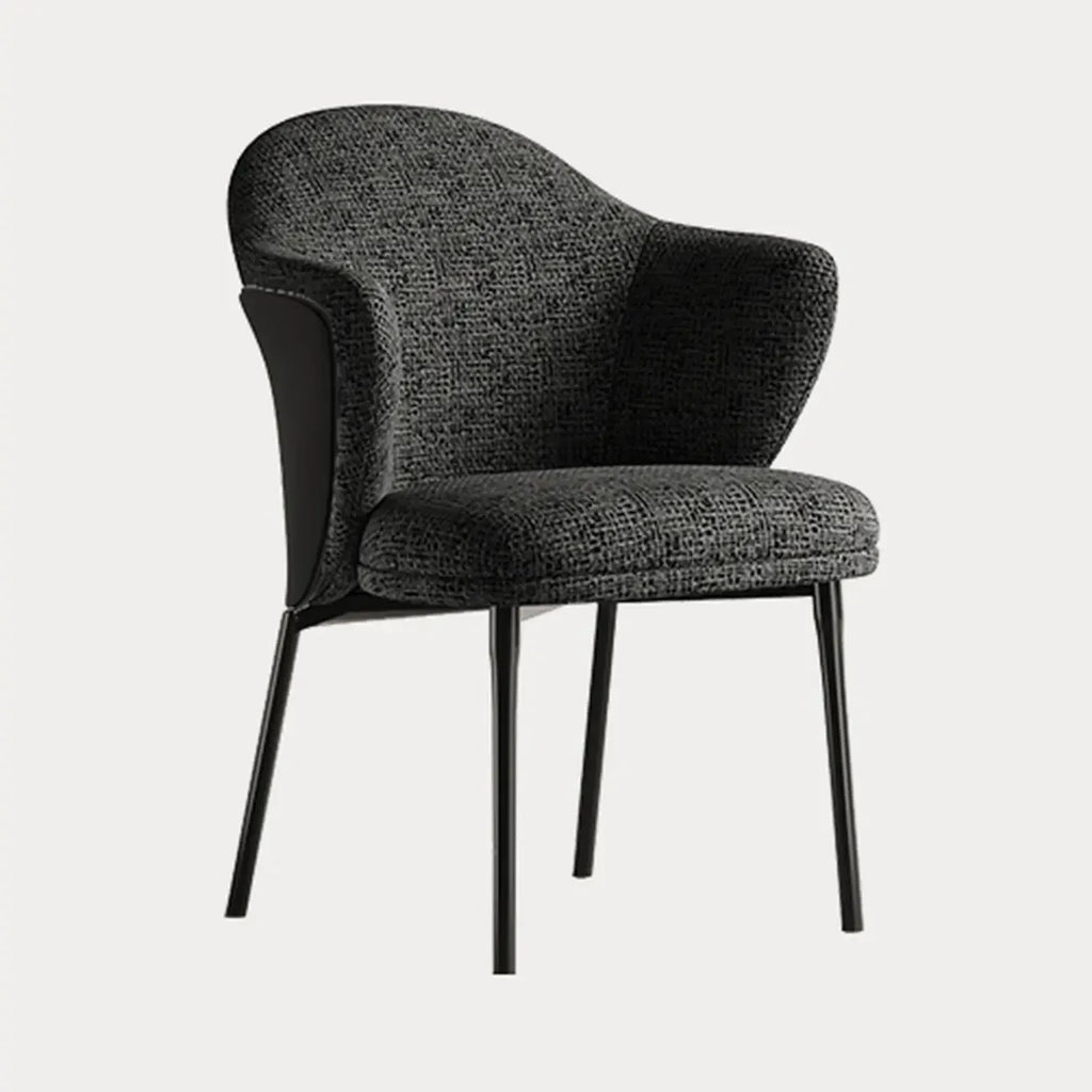 Fauteuils modernes à dossier bas rembourrés en coton et lin