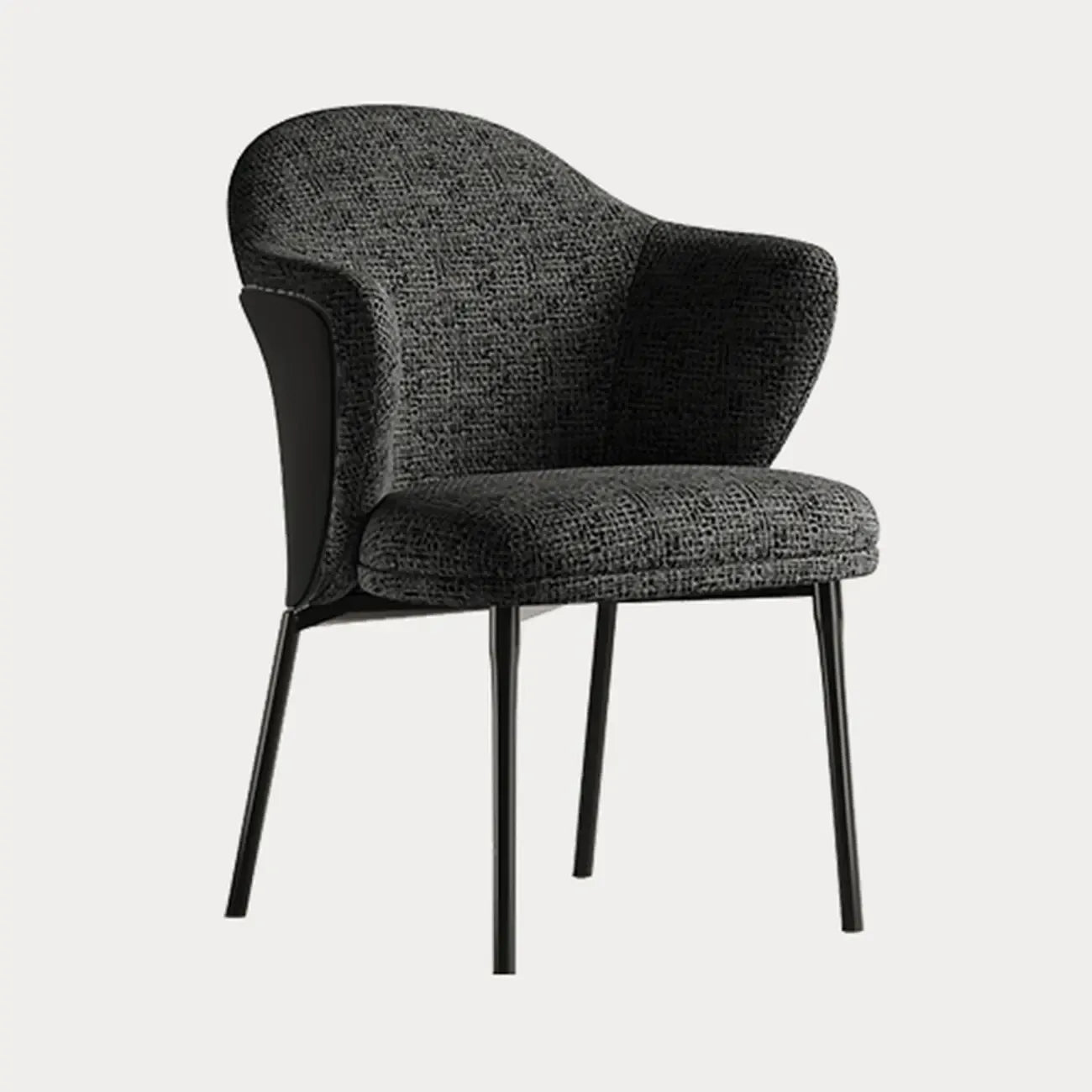 Fauteuils modernes à dossier bas rembourrés en coton et lin