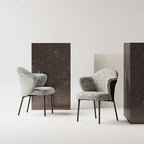 Fauteuils modernes à dossier bas rembourrés en coton et lin