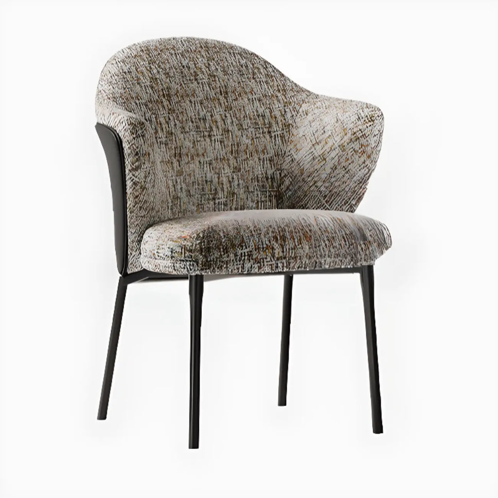 Fauteuils modernes à dossier bas rembourrés en coton et lin