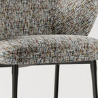 Fauteuils modernes à dossier bas rembourrés en coton et lin