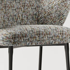 Fauteuils modernes à dossier bas rembourrés en coton et lin