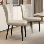 Chaises de salle à manger minimalistes sans accoudoirs, à dossier haut, en cuir de vachette