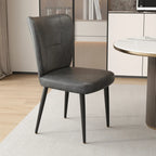 Chaises de salle à manger minimalistes sans accoudoirs, à dossier haut, en cuir de vachette