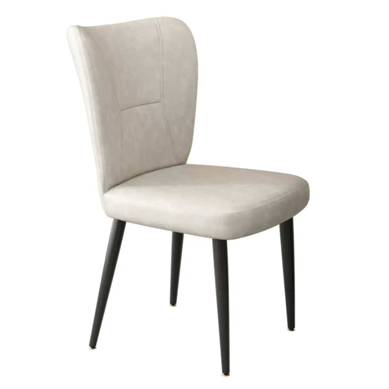 Chaises de salle à manger minimalistes sans accoudoirs, à dossier haut, en cuir de vachette