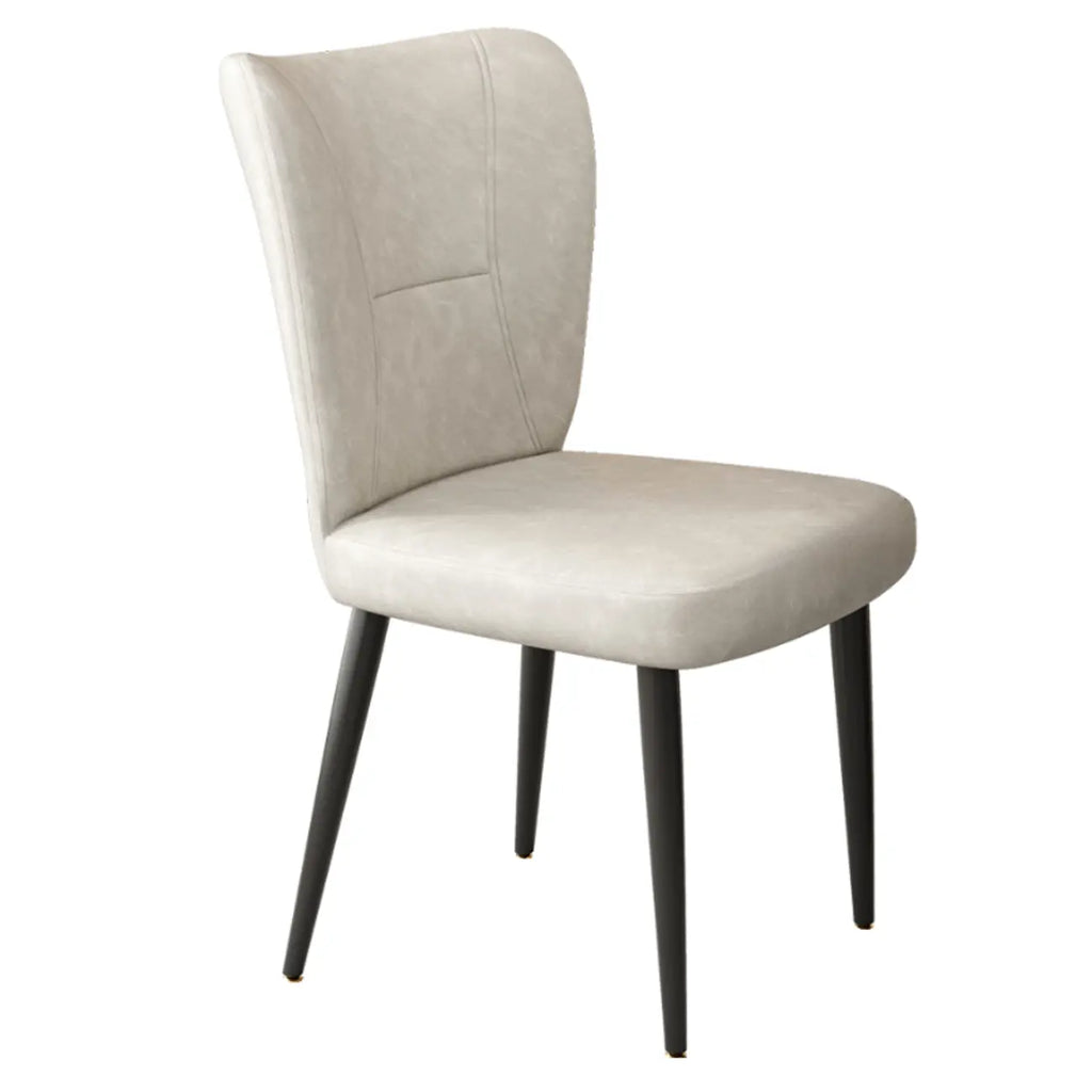 Chaises de salle à manger minimalistes sans accoudoirs, à dossier haut, en cuir de vachette