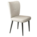 Chaises de salle à manger minimalistes sans accoudoirs, à dossier haut, en cuir de vachette