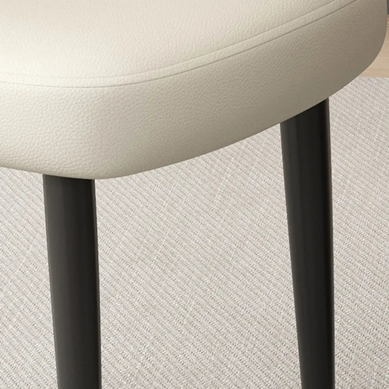 Chaises de salle à manger minimalistes sans accoudoirs, à dossier haut, en cuir de vachette