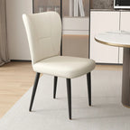 Chaises de salle à manger minimalistes sans accoudoirs, à dossier haut, en cuir de vachette
