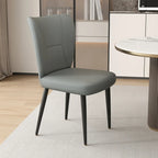 Chaises de salle à manger minimalistes sans accoudoirs, à dossier haut, en cuir de vachette