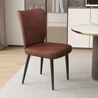 Chaises de salle à manger minimalistes sans accoudoirs, à dossier haut, en cuir de vachette