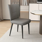 Chaises de salle à manger minimalistes sans accoudoirs, à dossier haut, en cuir de vachette