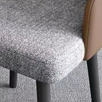 Chaise de salle à manger minimaliste noire rembourrée en tissu, dossier bas