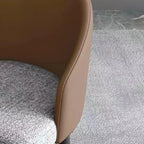 Chaise de salle à manger minimaliste noire rembourrée en tissu, dossier bas