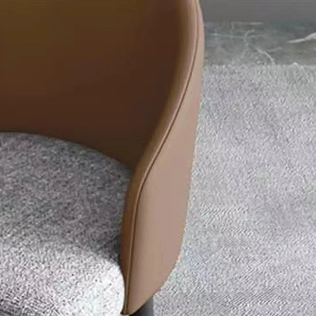 Chaise de salle à manger minimaliste noire rembourrée en tissu, dossier bas
