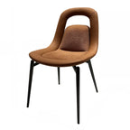 Chaises de salle à manger contemporaines orange rembourrées à dossier ouvert
