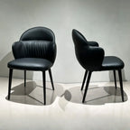 Chaises de salle à manger contemporaines orange rembourrées à dossier ouvert