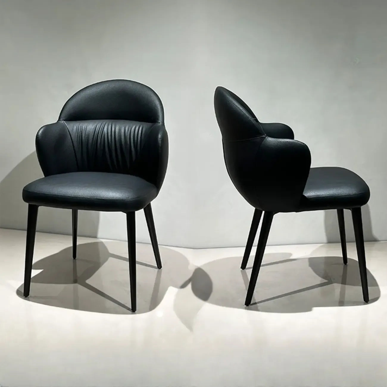Chaises de salle à manger contemporaines orange rembourrées à dossier ouvert